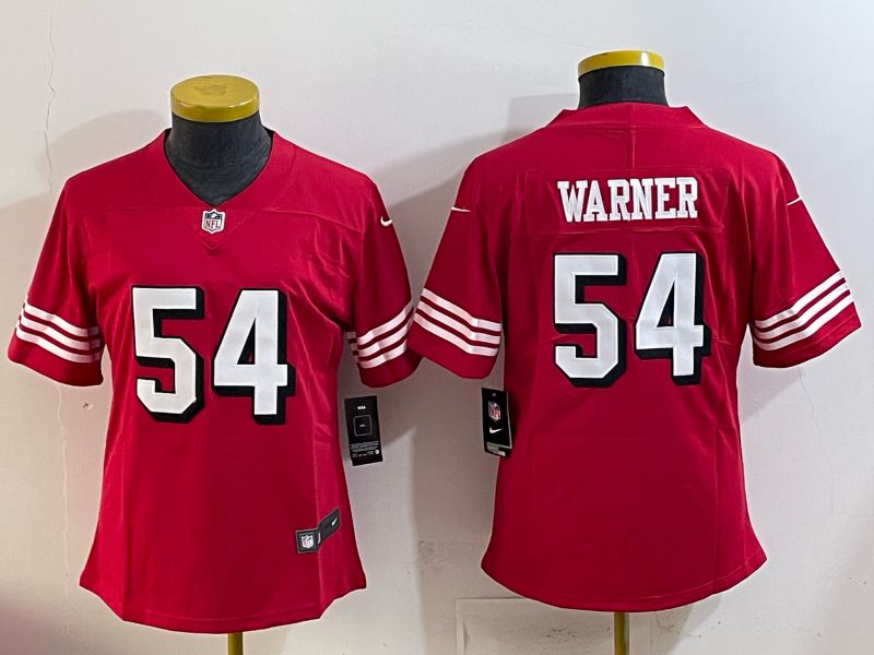 Youth 2025 San Francisco 49ers #54 Warner Red Nike Limited NFL Jersey style 001